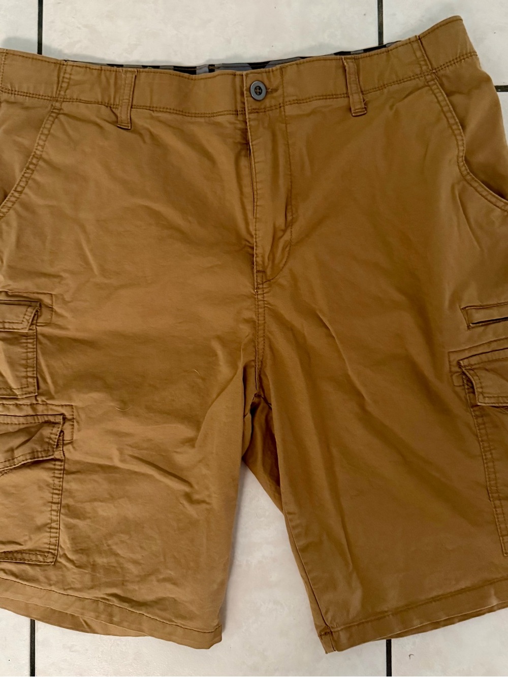 2 Prs. Men’s Iron Clothing Co. Hybrid Cargo Shorts Sz 36 Khaki & Brown - Picture 5 of 7
